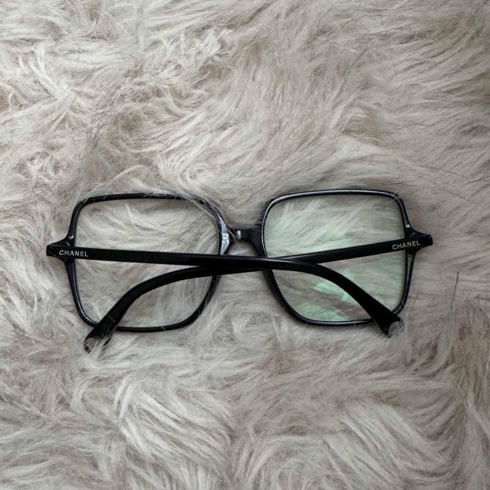 CHANEL Black Square Oversized Eyeglasses